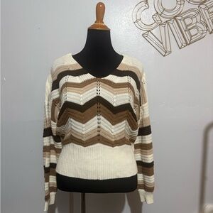 Striped Chevron Knit Sweater